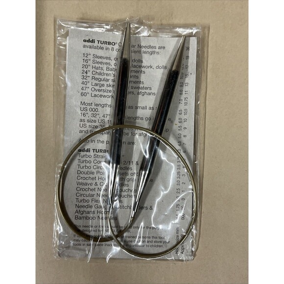 Lot‎ of 3 Skacel Addi Turbo Knit Faster Us 15 24”, 11 16”, 9 16” - Picture 3 of 7